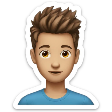 9 year old boy with brown Fauxhawk hair blue eyes sticker