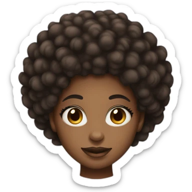 black skin girl afro hair nose pierced sticker