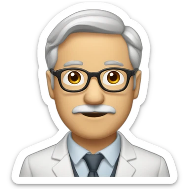 Profesor universitario, barba, 57 años, lentes, juvenil sticker