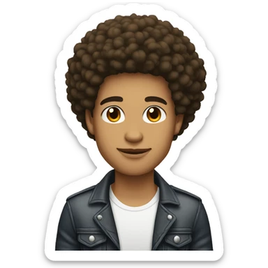Light skin guy with a Afro low taper fade sticker