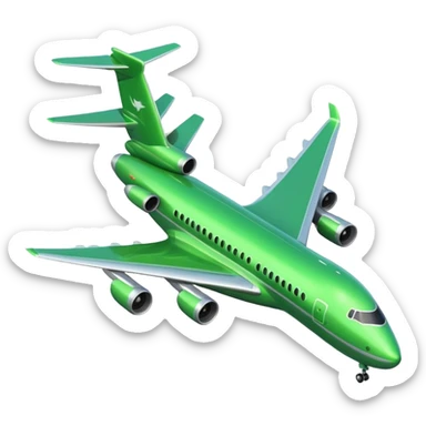 bright green jumbo jet sticker