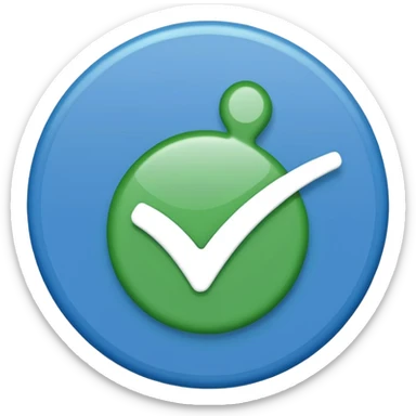 Green tick in blue colour sticker