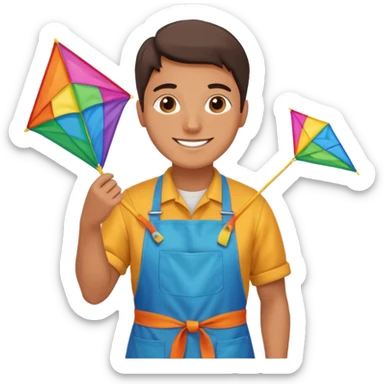 Kite Maker, making a kite pose. sticker