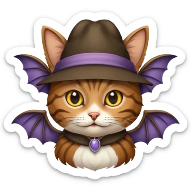 Cat hat bat sticker