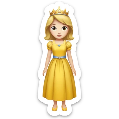 Princess daisy yelllow dress standing sticker