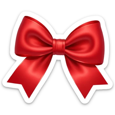 red bow with logo "S" sticker