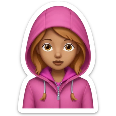 A caramel skinned girl that’s skinny and wears a pink coat  sticker