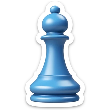 white plastic chess pieces, pawn, white sticker