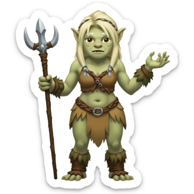Norwegian forest mountain troll lady, Huldra (full body) sticker