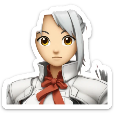 guilty gear character, asuka, anime, emoji sticker