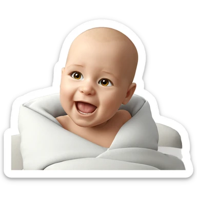 bald boy smiling indoors sticker