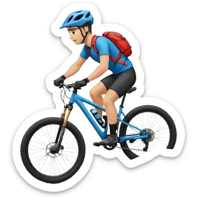 Bicicleta Mtb, ciclista montado, montaña sticker