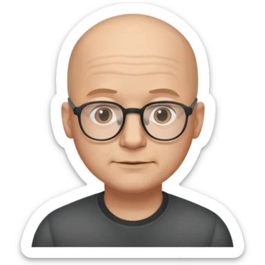 Bald man glasses chin puff 40 sticker