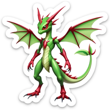  Cool Edgy Shiny Futuristic Ethereal Legendary Scizor-Flygon-Digimon-hybrid full body sticker