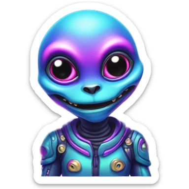 lisa frank alien sticker