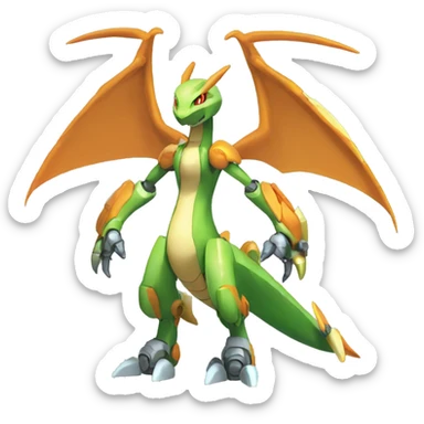 Mechanical Flygon-dragon-Charizard-raptor-Medabot-Mecha full body sticker