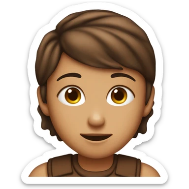 A girl with choclate boy sticker