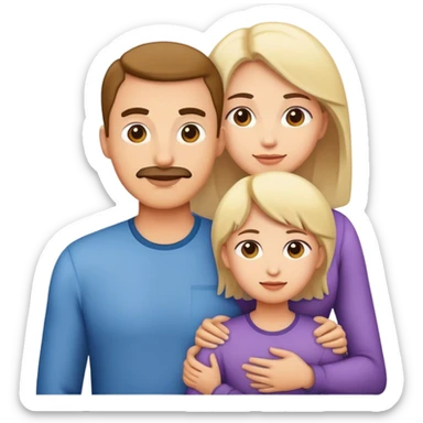 Family with mom dad son daughter sticker