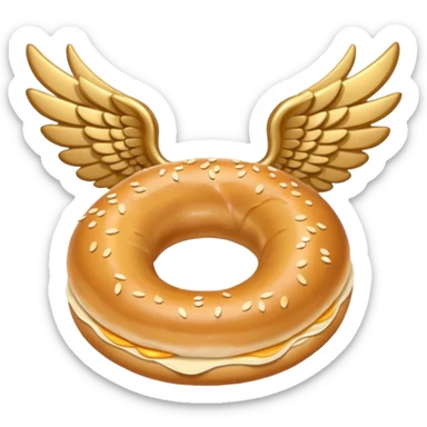 Havaya uçan kanatlı simit sticker