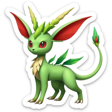 Edgy cool Flygon-Leafeon-Pokémon-hybrid-fusion full body sticker
