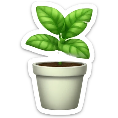 Potted plant cute green sticker