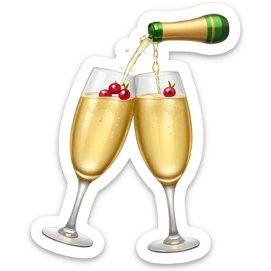 champagne and berries sticker
