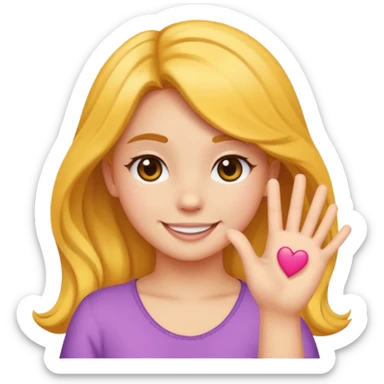 Emoji qui sourire avec un doigt d’honneur et un noeud dans les cheveux ils faut que se soit girly sticker