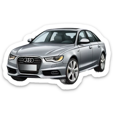 Gray scottish fold car with audi a6 c6 car sticker