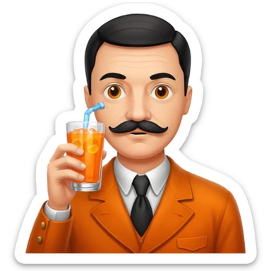 Hitler mustache drinking Fanta sticker
