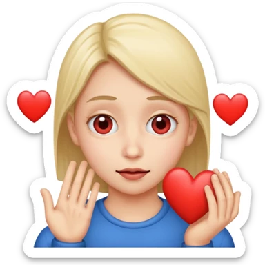 embarrassed face with heart eyes sticker