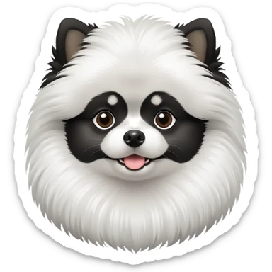 Black and White Parti Pomeranian  sticker