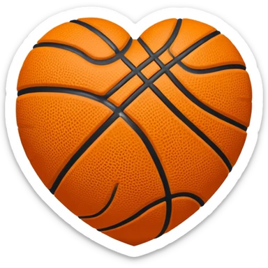 Basketball heart sticker