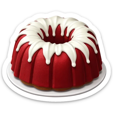 Bundt red velvet cake and white frosting  sticker