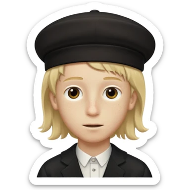 hassidic young boy blond freckles sticker