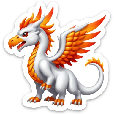 Metallic Fiery Aerial Wickerbeast-Reshiram-canine sticker