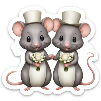Two rats getting married sticker