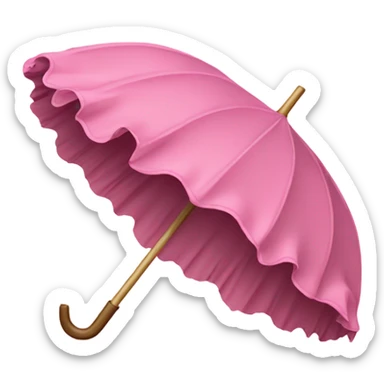 Detailed pink umbrella with large ruffles sticker