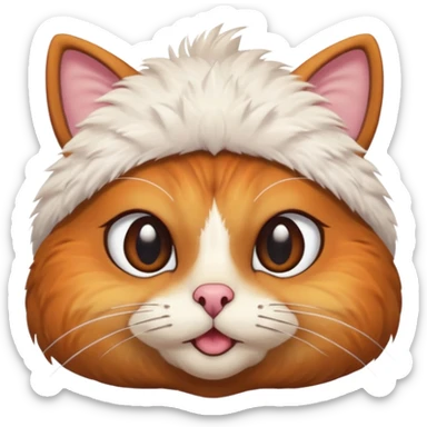 A shy but handsome turkey cat with a uni-brow batting his lashes and blushing sticker