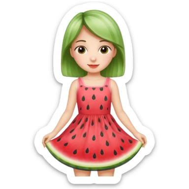 Kids in Fruit Clothes 
A girl in a watermelon dress with cute seed patterns.




































 sticker