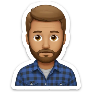 Hombre, barba,rubio oscuro, camisa franela sticker