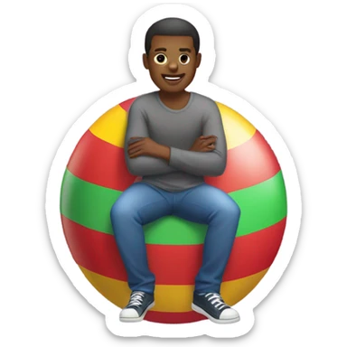 Homosexual African American sitting on a bouncy ball sticker