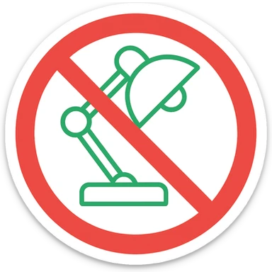 Make the green lamp a much brighter, more vivid green while keeping the red prohibition circle intact. Maintain a transparent background. The style should be consistent with the original images. sticker