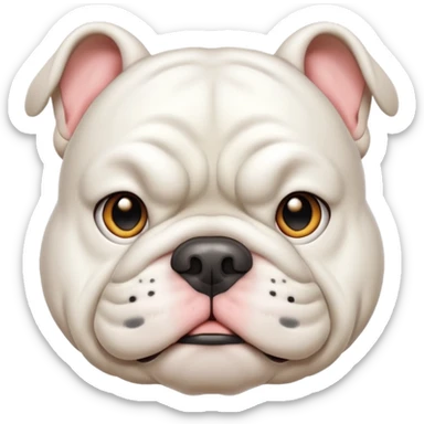 all white bulldog named gus sticker
