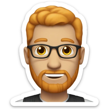 white man, balding ginger hair, ginger sideburns, no beard, glasses sticker