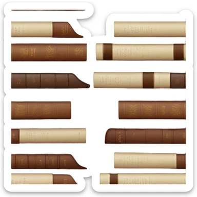 realistic aesthetic books chestnut brown sticker
