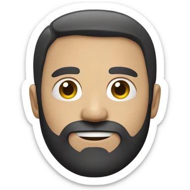Adult white man with black short hair and stubby beard  sticker