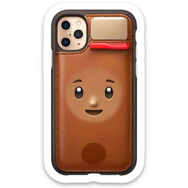 iphone 17  avec coque marron sticker