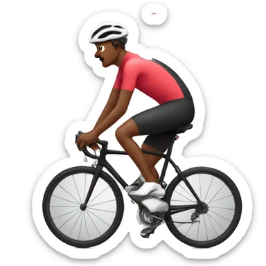 A cyclist with hearts around him sticker