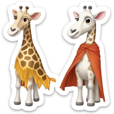 Une girafe stylisée et mignonne, avec un look de super-héroïne. Elle porte une cape flottante sticker