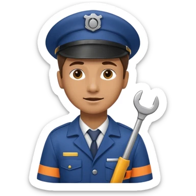Engineer with wrench,Train Crew. sticker